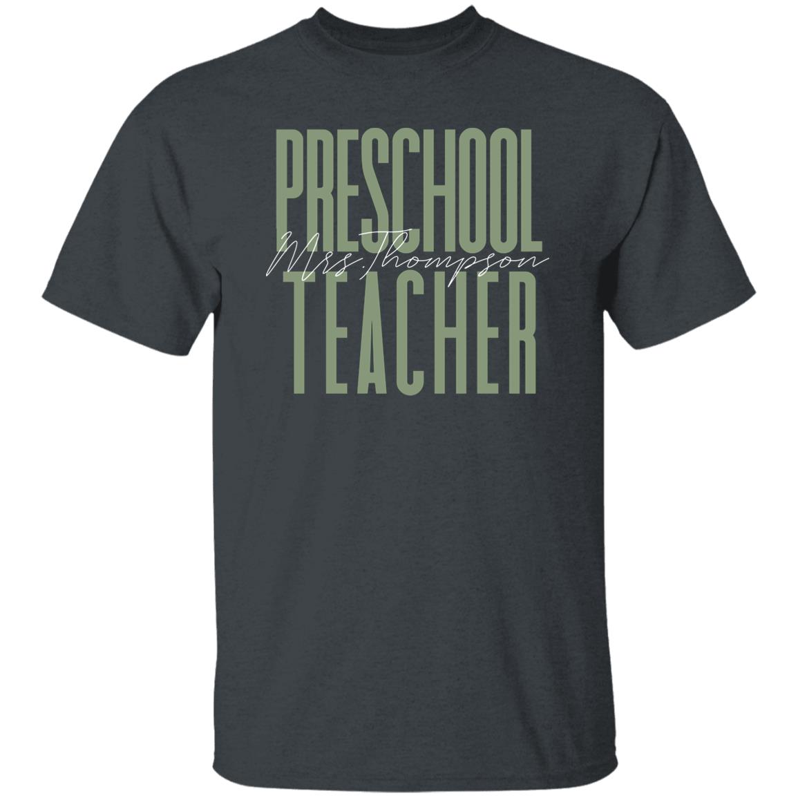 Preschool teacher T-Shirt gift Kindergarten teacher Customized Unisex tee Black Navy Dark Heather-Family-Gift-Planet