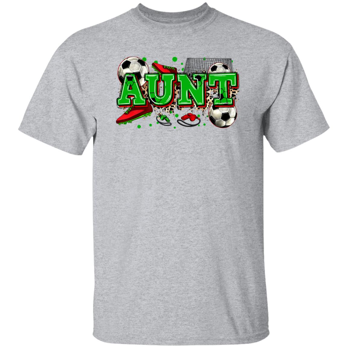 Soccer Aunt T-Shirt soccer player cheer team auntie Unisex tee Sand White Sport Grey-Family-Gift-Planet