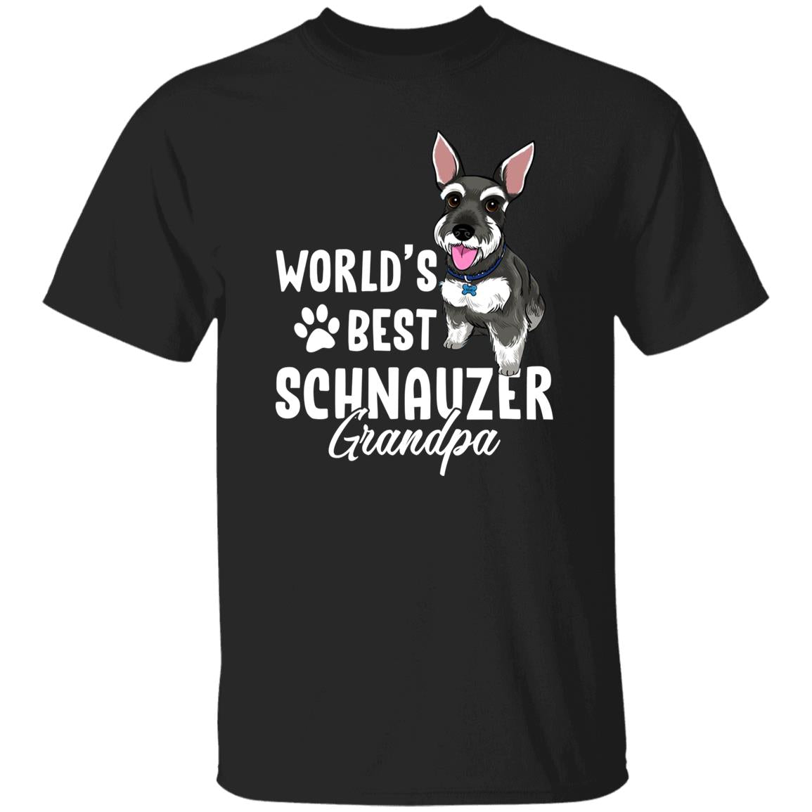 World's Best Schnauzer Grandpa T-Shirt gift Schnauzer owner Unisex tee Black Navy Dark Heather-Black-Family-Gift-Planet