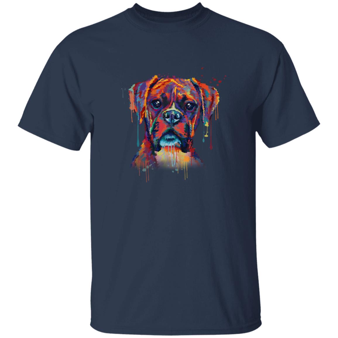 Watercolor painting Boxer dog Unisex shirt S-2XL black navy dark heather-Navy-Family-Gift-Planet