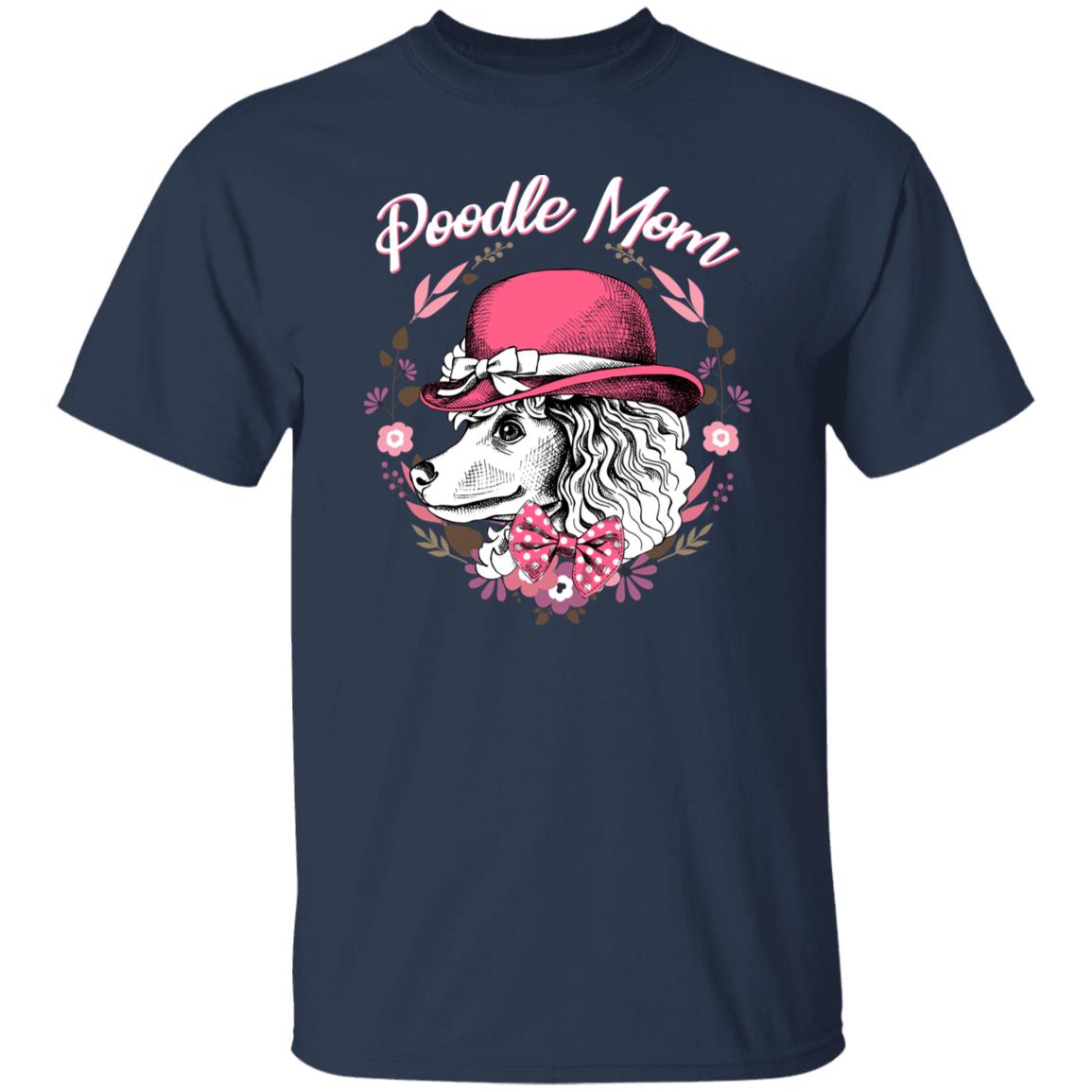 Poodle mom Unisex t-shirt gift poodle mama tee black navy dark heather-Family-Gift-Planet