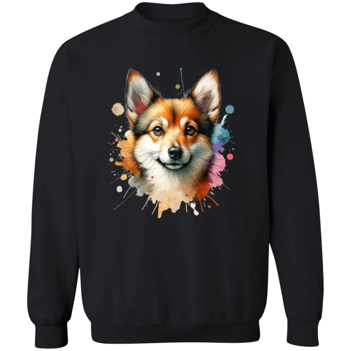 Norwegian Lundehund Dog mama Color Splash Unisex Sweatshirt Black Navy Dark Heather-Family-Gift-Planet