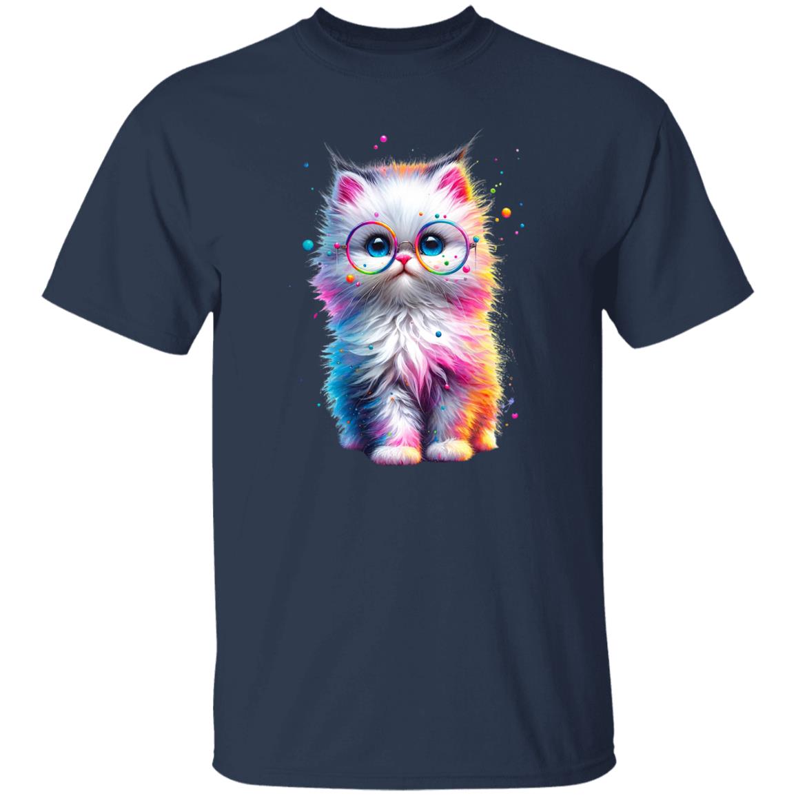 Cute fluffy kitten Color Splash Unisex T-shirt Black Navy Dark Heather-Family-Gift-Planet