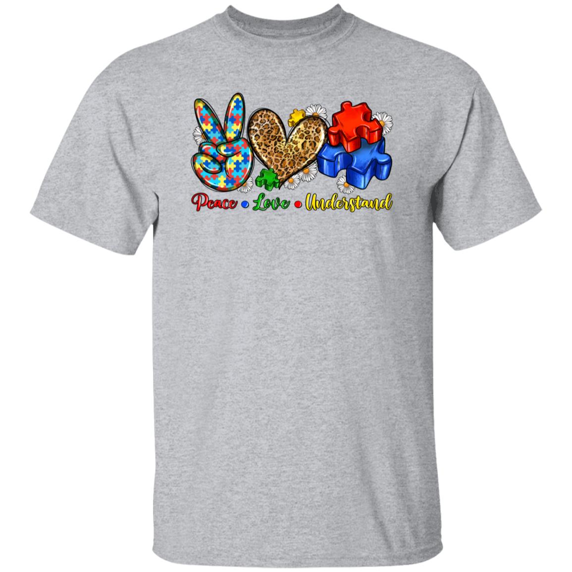 Peace Love Understand T-shirt gift Autism awareness autism mama tee-Family-Gift-Planet