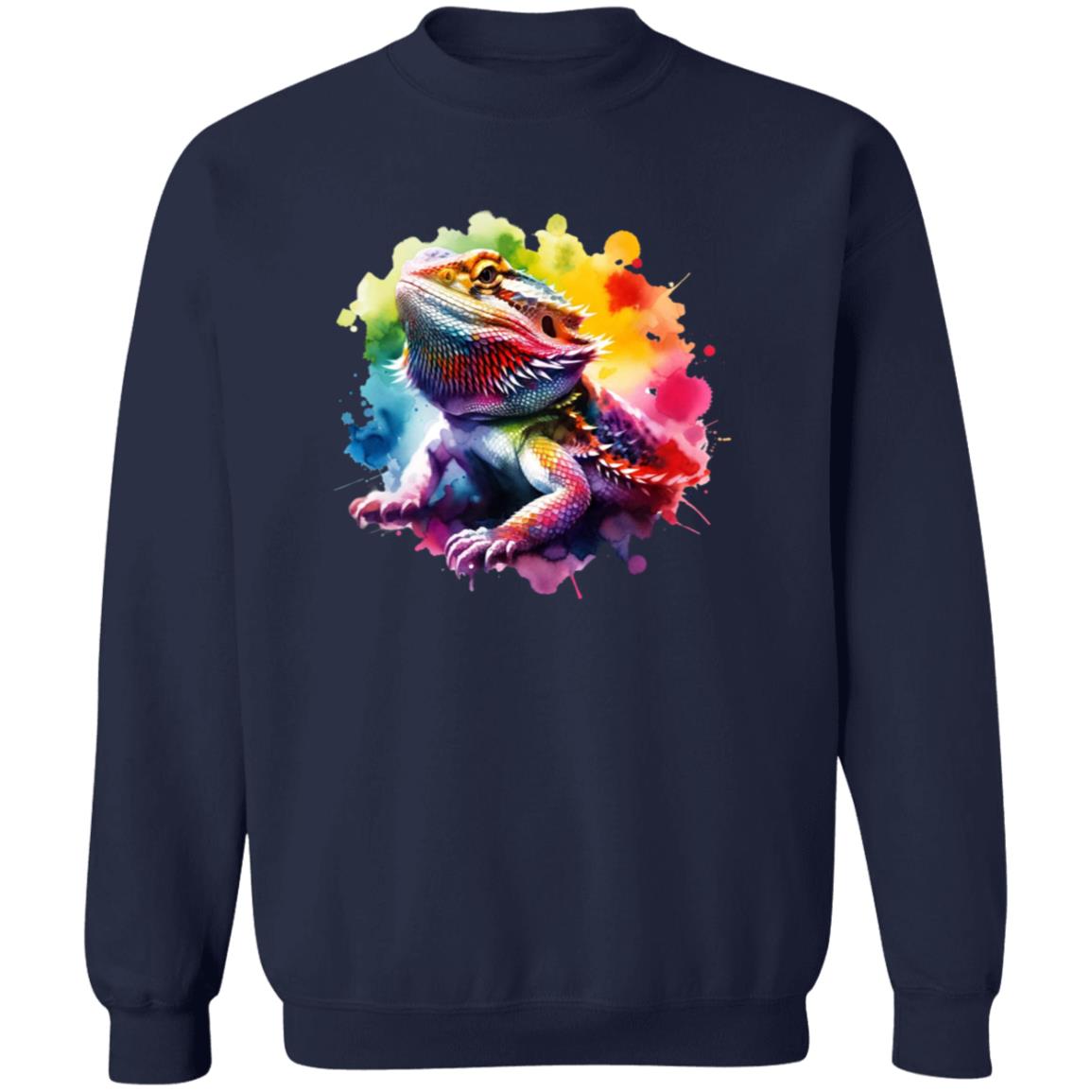 Bearded Dragon mom Color Splash Unisex Sweatshirt Black Navy Dark Heather-Family-Gift-Planet
