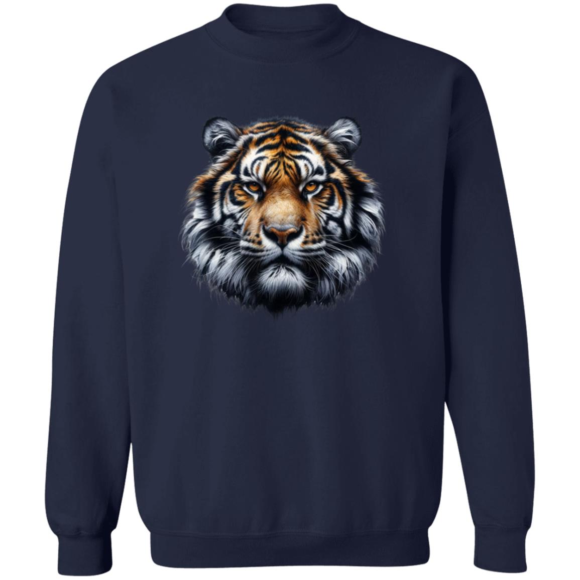 Strong Spirit Tiger Unisex Sweatshirt Black Navy Dark Heather-Family-Gift-Planet