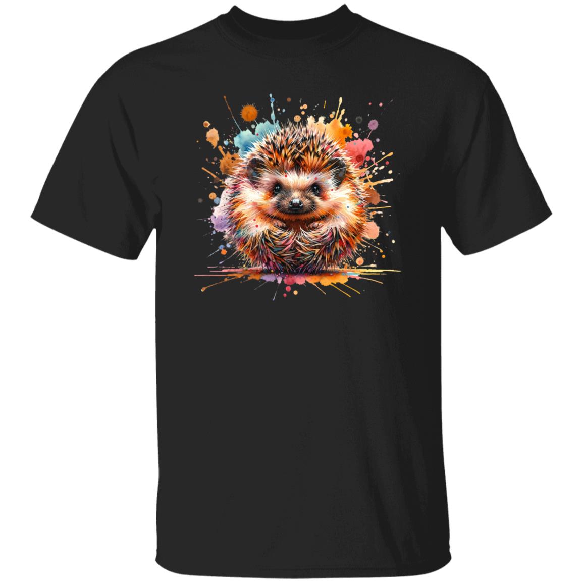 Artistic Hedgehog Color Splash Unisex T-shirt Black Navy Dark Heather-Family-Gift-Planet