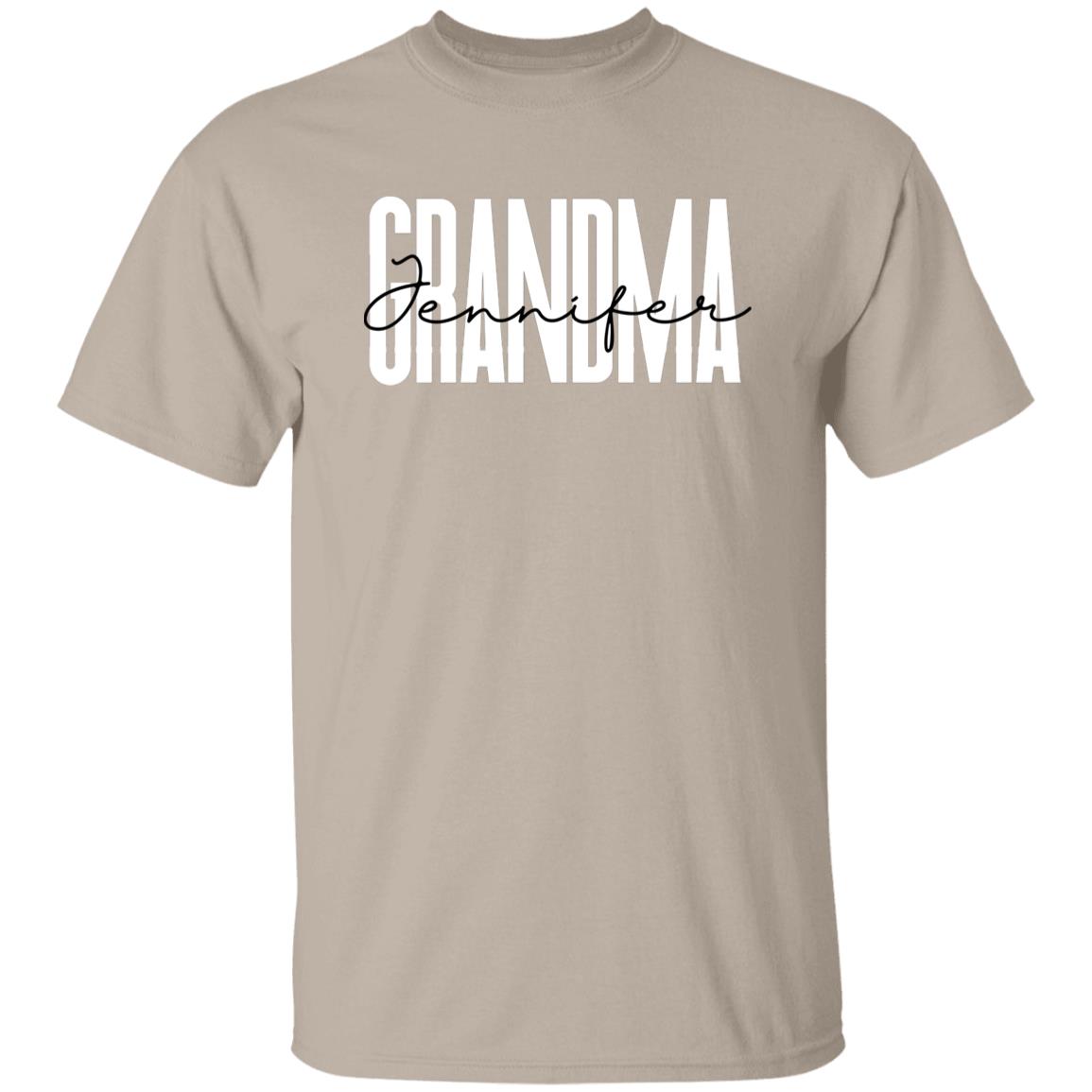 Personalized Grandma Unisex T-shirt Custom Name Grandmother Sand Blue Pink-Family-Gift-Planet