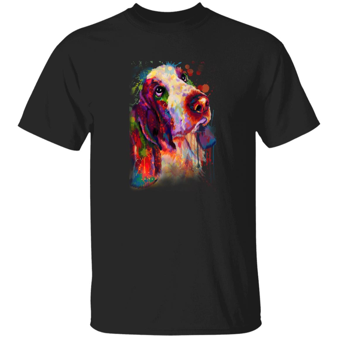 Watercolor Painting Basset Hound dog Unisex shirt S-2XL black navy dark heather-Black-Family-Gift-Planet