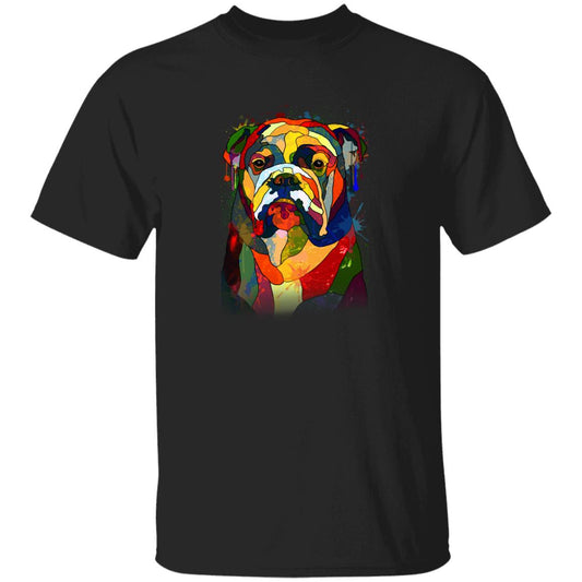Watercolor painting Bull dog Unisex shirt S-2XL black navy dark heather-Black-Family-Gift-Planet