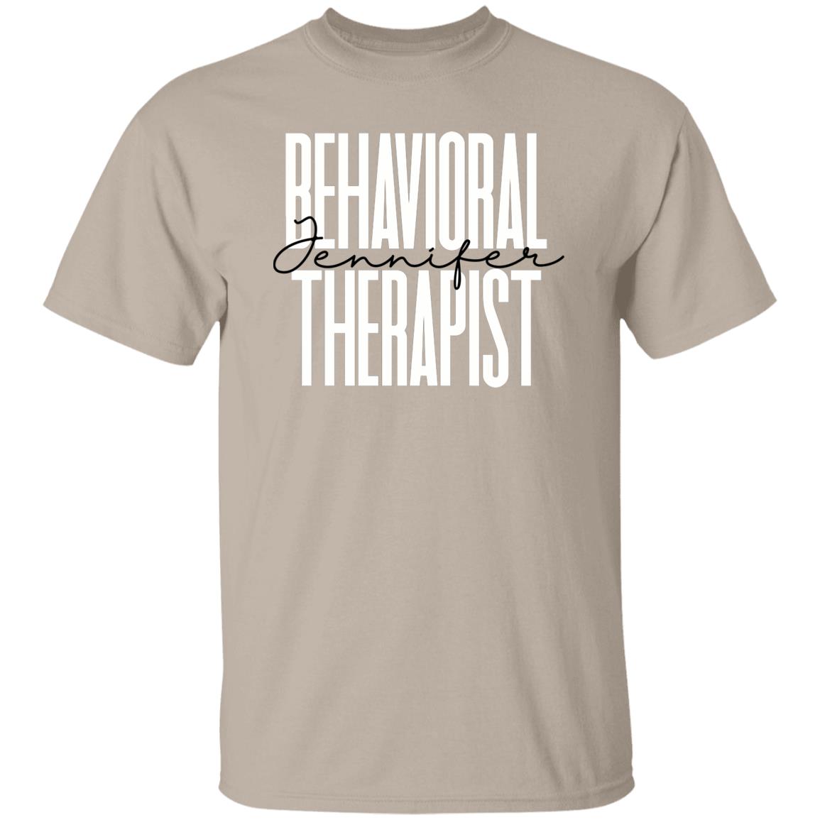 Personalized Behavioral Therapist Unisex T-shirt Custom name specialist Sand Blue Pink-Family-Gift-Planet