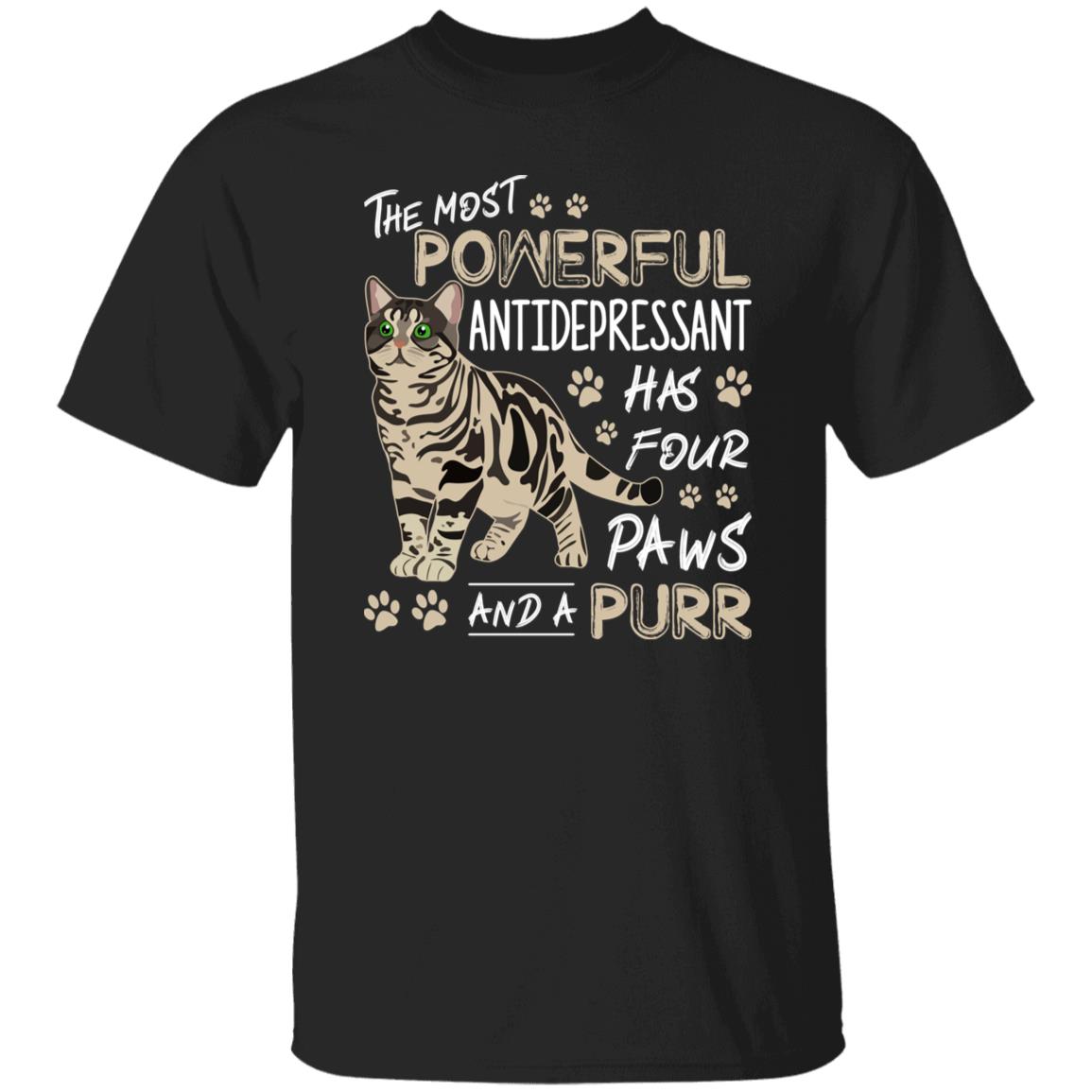 The most powerful antidepressant has four paws Unisex shirt Black Dark Heather-Family-Gift-Planet
