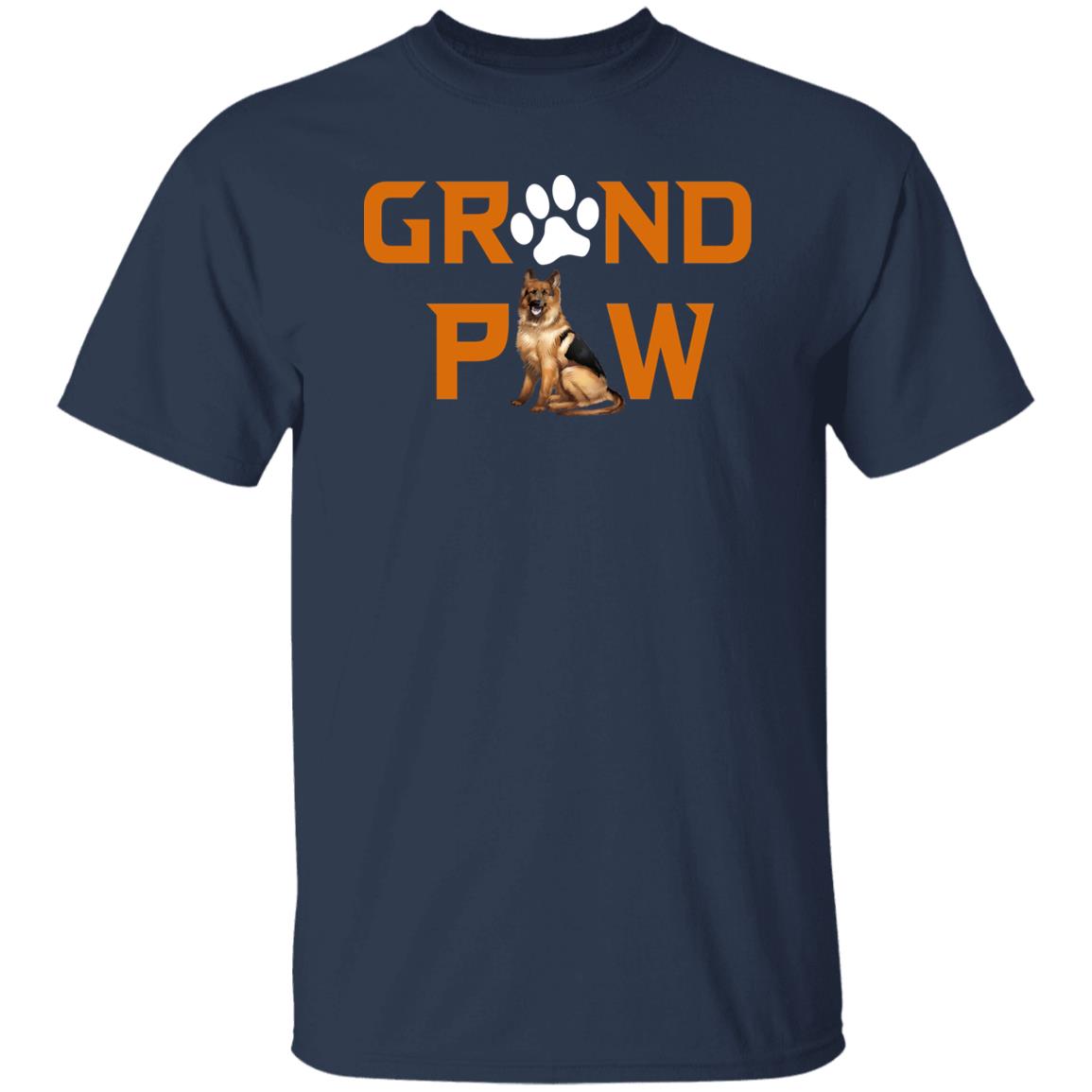Grand paw Unisex t-shirt gift German Shepherd Grandfather tee black navy dark heather-Navy-Family-Gift-Planet