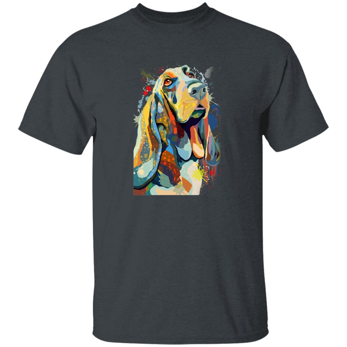 Watercolor Basset Hound dog Unisex shirt S-2XL black navy dark heather-Dark Heather-Family-Gift-Planet