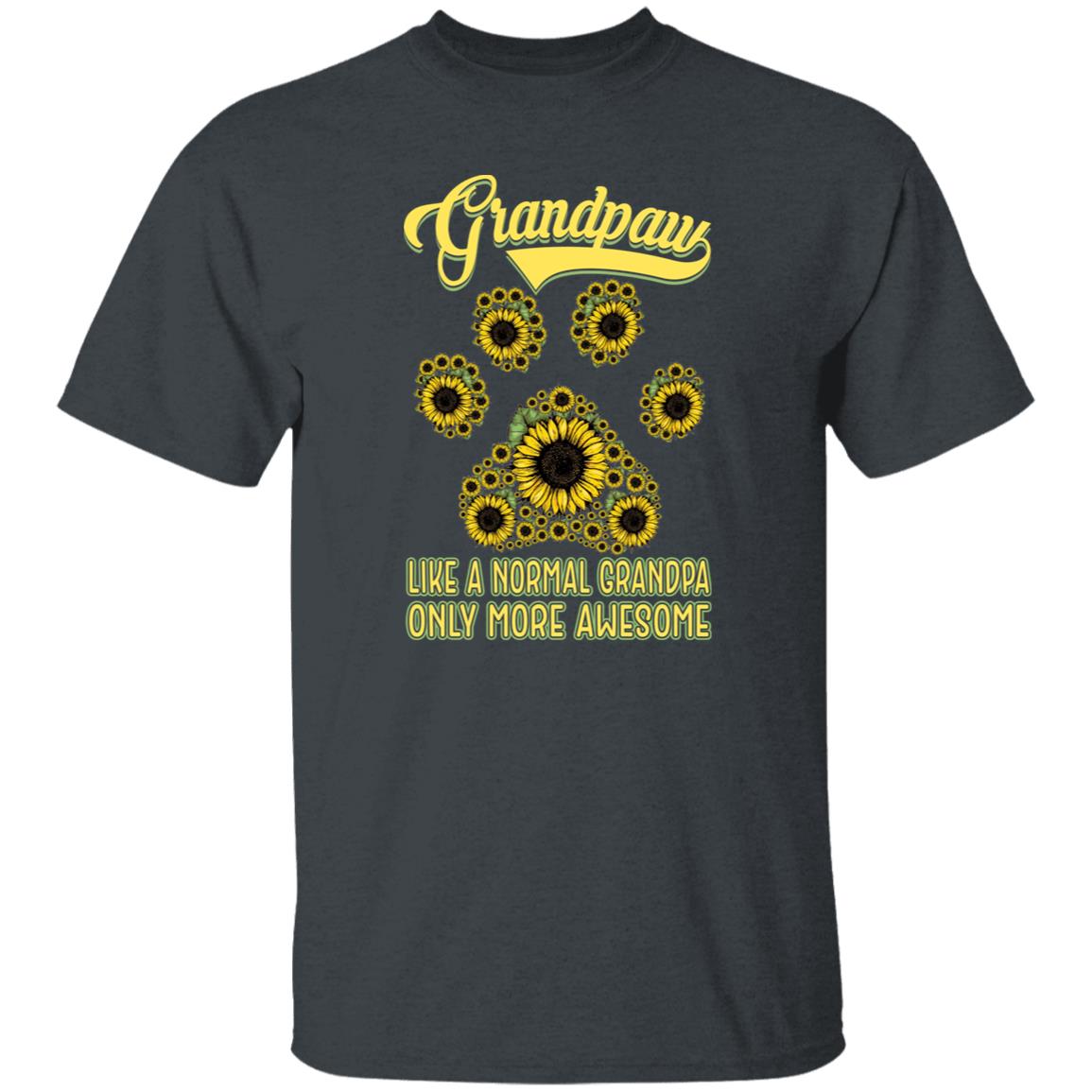 Grandpaw T-Shirt gift Like a normal grandpa but more awsome Unisex tee Black Navy Dark Heather-Dark Heather-Family-Gift-Planet