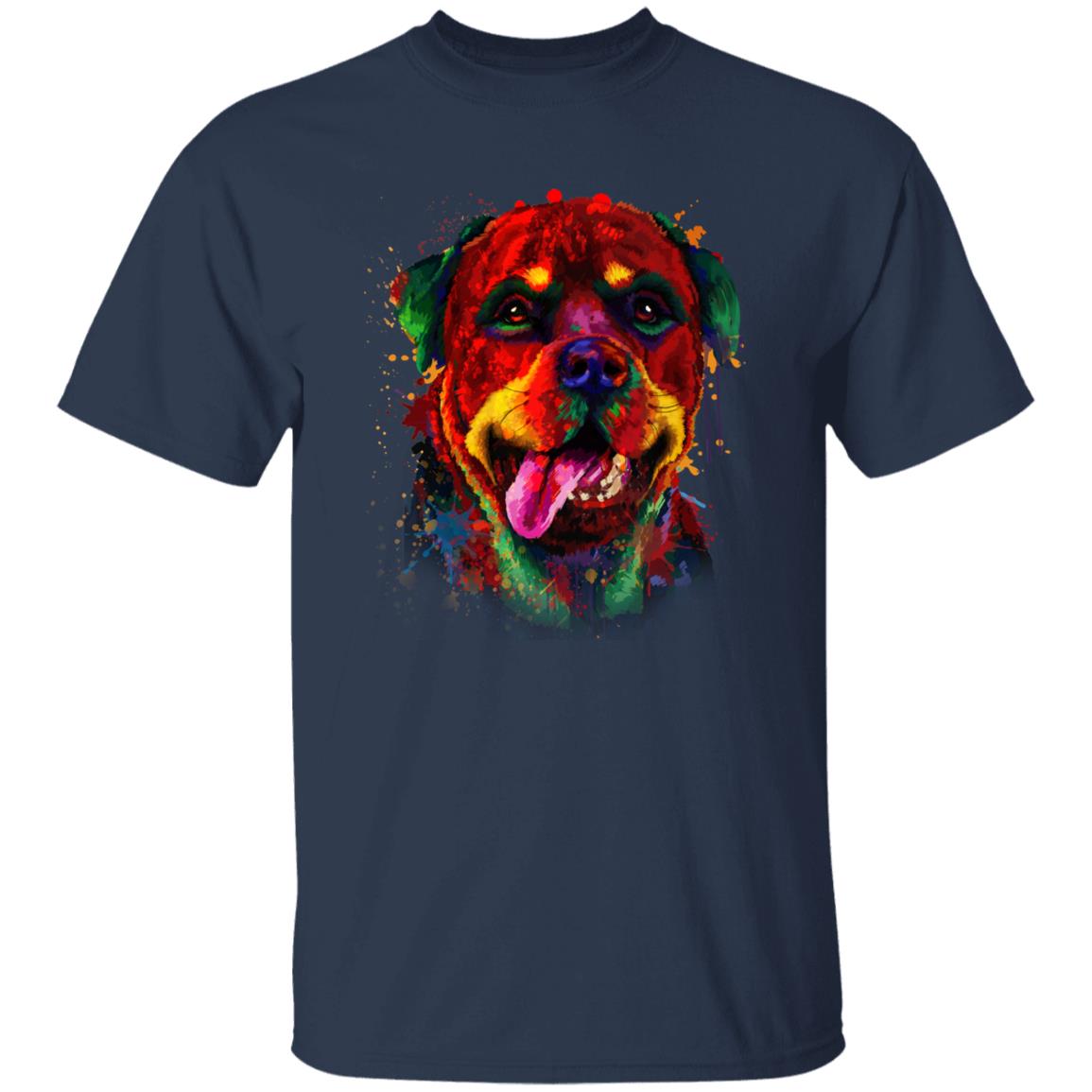 Watercolor painting Rottweiler dog Unisex shirt S-2XL black navy dark heather-Navy-Family-Gift-Planet