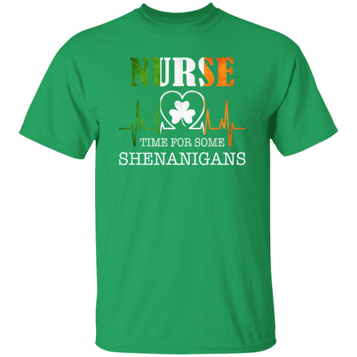 Nurse Time For Some Shenanigans St Patrick Day Unisex t-shirt 4XL 5XL 6XL Irish Green-Irish Green-Family-Gift-Planet