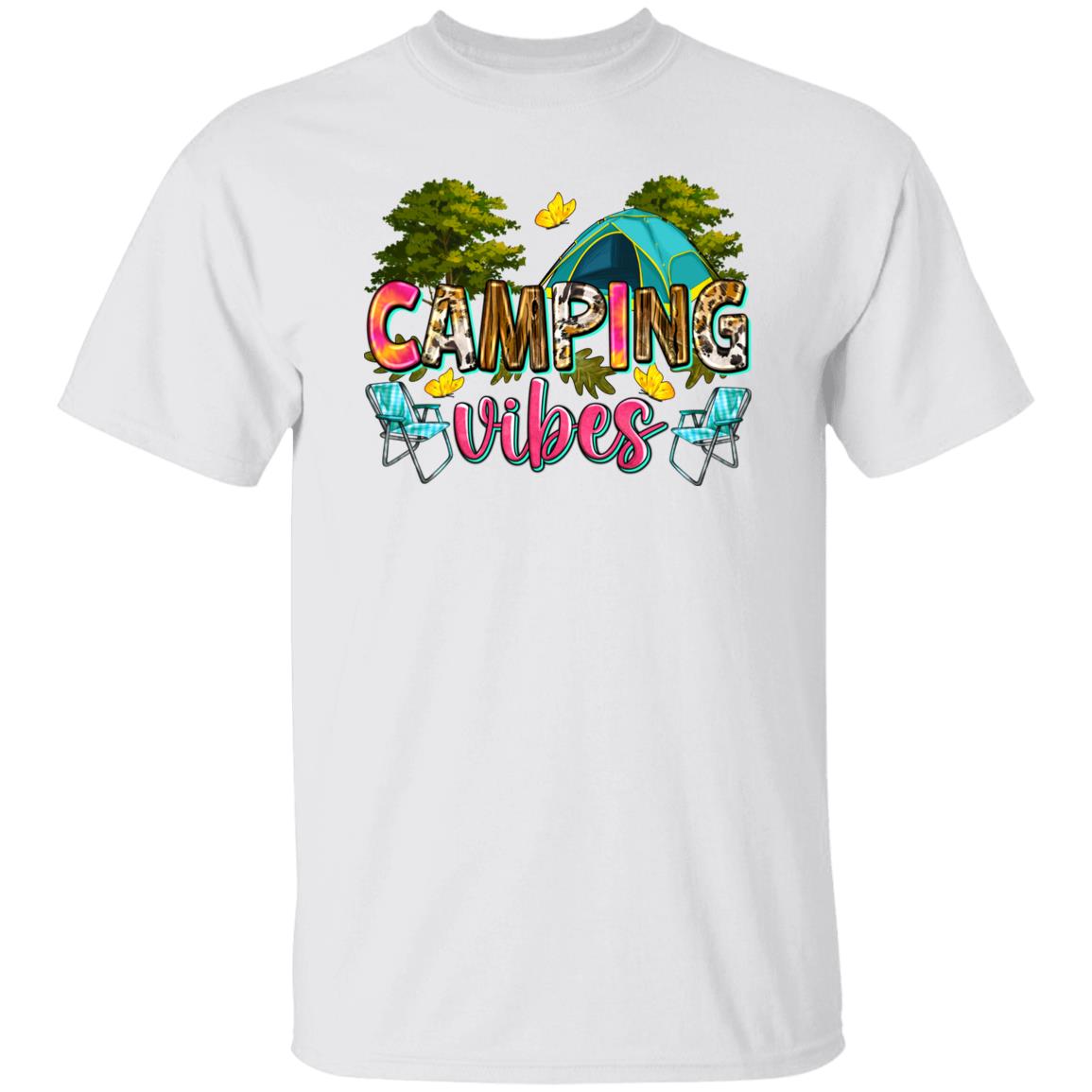 Camping vibes T-Shirt Forest tent summer camper Unisex tee White Sand Sport Grey-Family-Gift-Planet