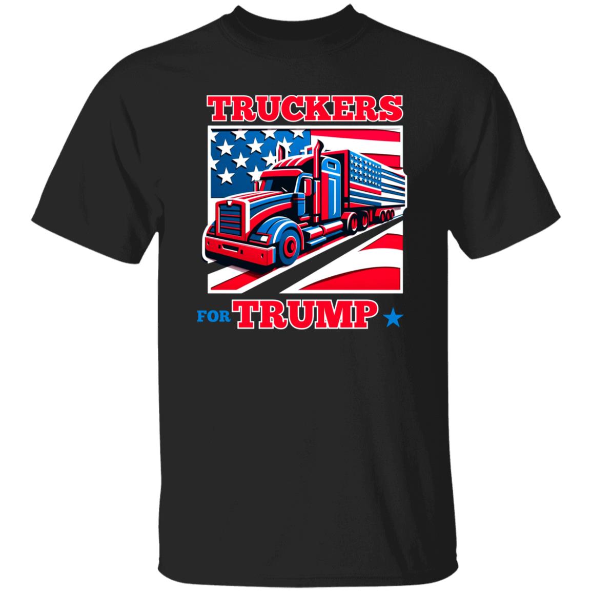 Truckers For Trump T-Shirt American election 2024 Unisex tee Black White Dark Heather-Black-Family-Gift-Planet