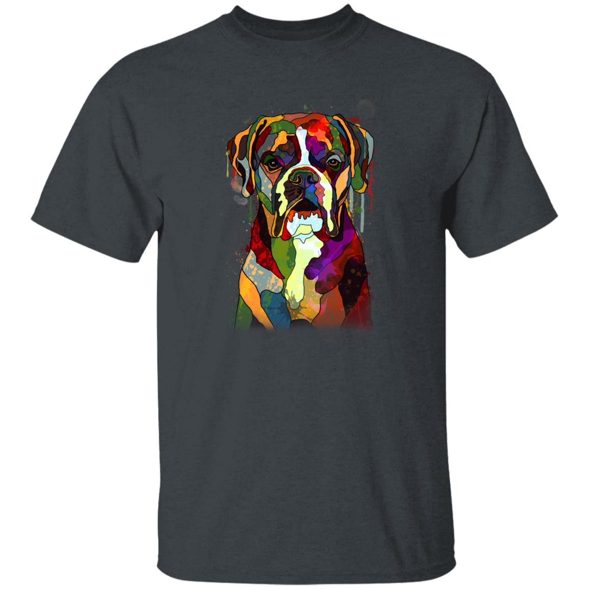 Digital art Boxer dog Unisex shirt S-2XL black navy dark heather-Dark Heather-Family-Gift-Planet