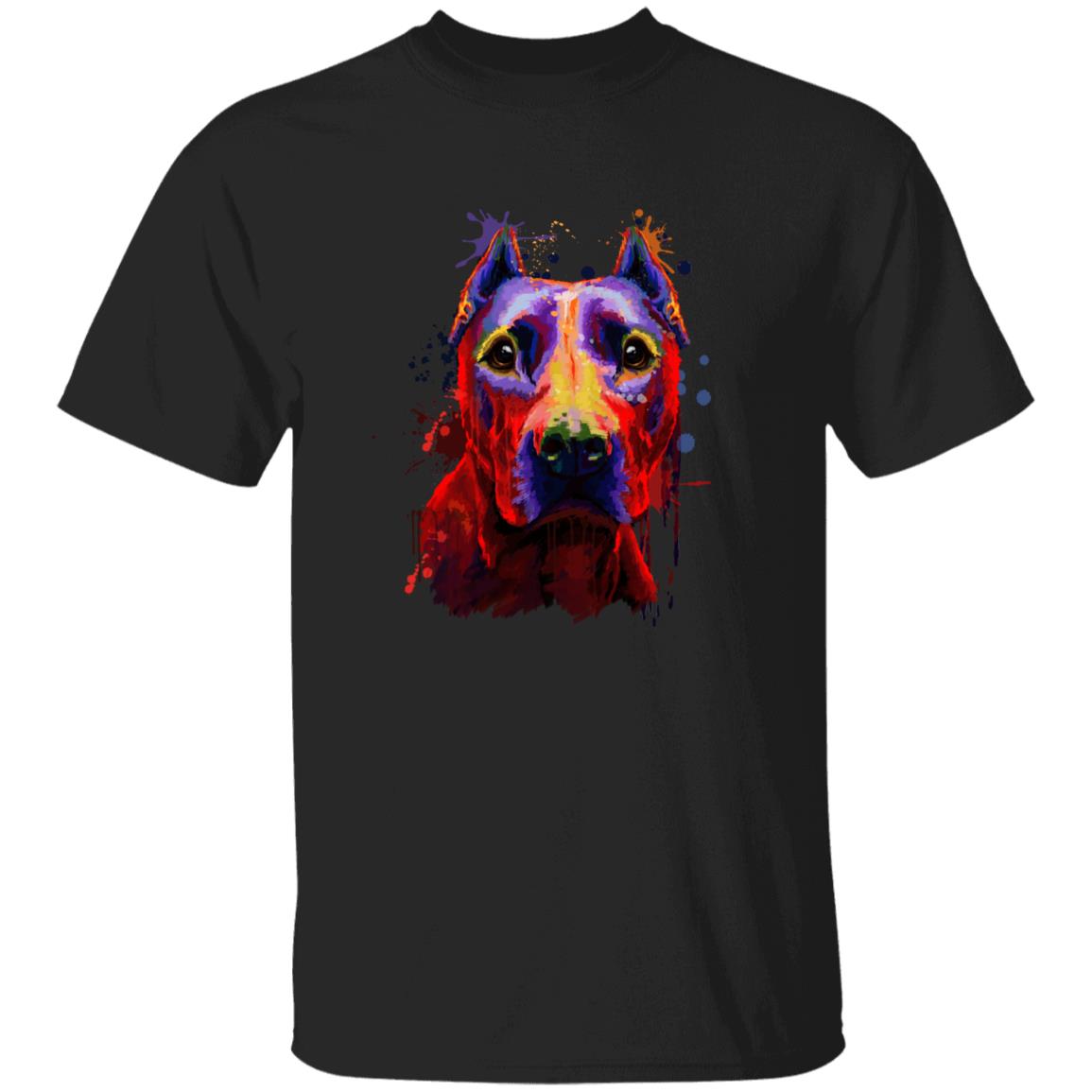 Watercolor Pitbull dog Unisex shirt S-2XL black navy dark heather-Black-Family-Gift-Planet