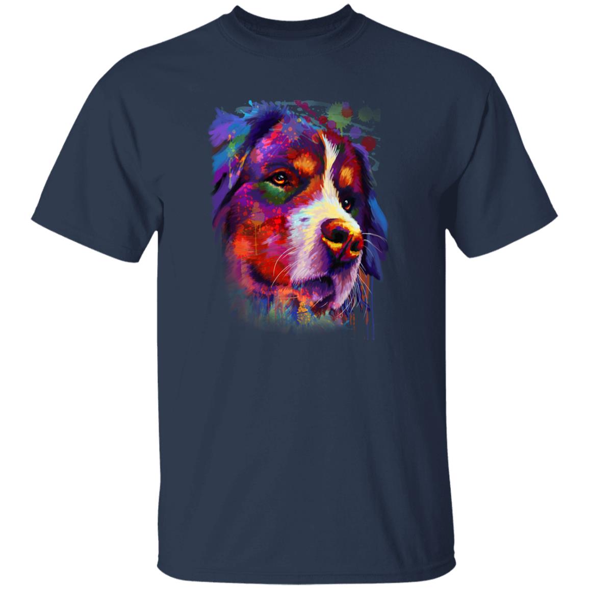 Watercolor painting Bernese Mountain dog Unisex shirt S-2XL black navy dark heather-Navy-Family-Gift-Planet