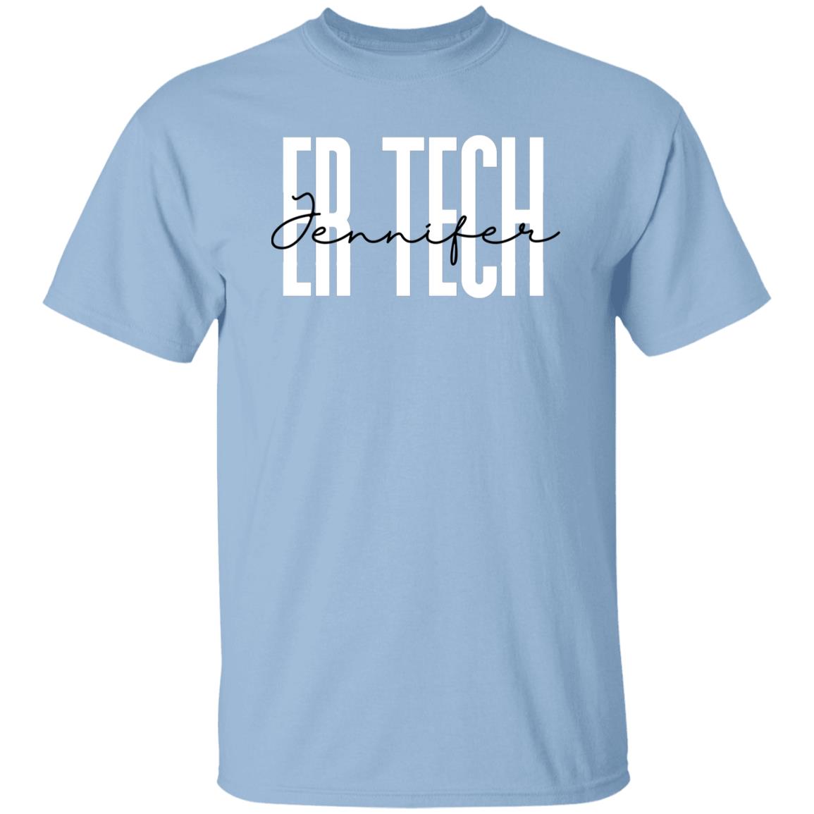 Personalized ER tech Unisex T-shirt Custom Name Emergency Technician Sand Blue Pink-Family-Gift-Planet