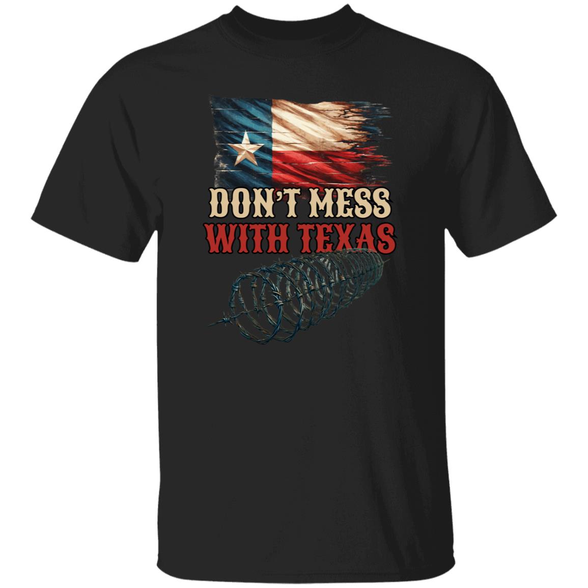 Don't Mess with Texas Unisex Tshirt border truck Texas black Sand Dark Heather-Family-Gift-Planet