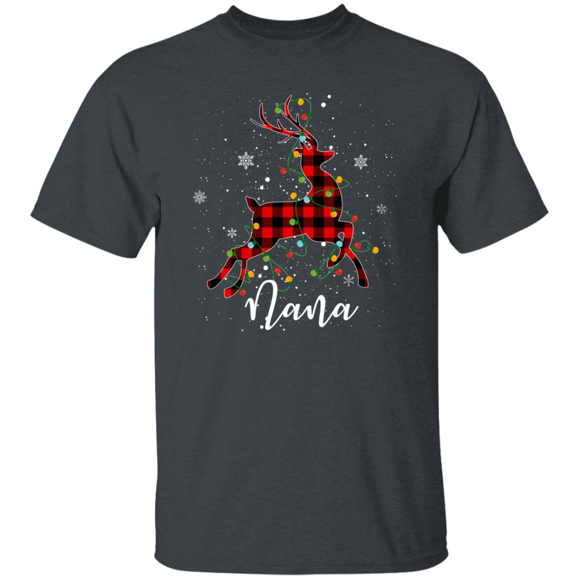 Nana deer Christmas Unisex shirt Nana Holiday tee Black Dark Heather-Family-Gift-Planet