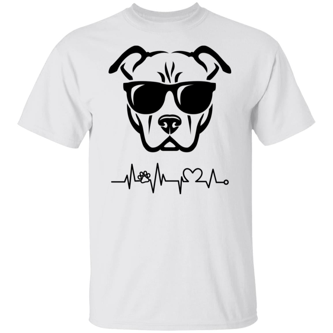 Cool dog heartbeat Unisex shirt dog owner tee White Ash Sand-Family-Gift-Planet