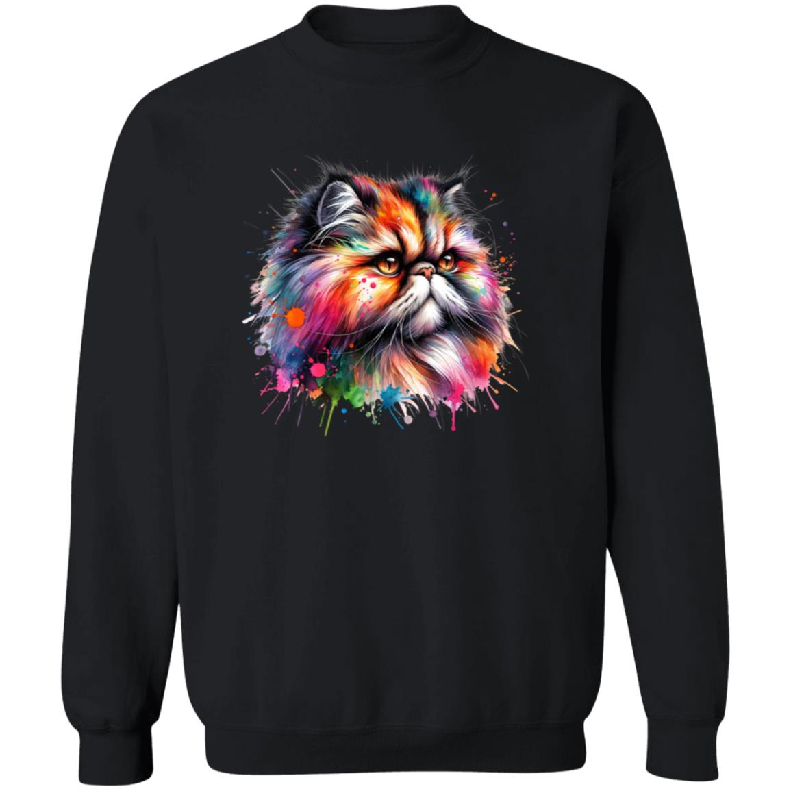 Persian Cat Mama Color Splash Unisex Sweatshirt Black Navy Dark Heather-Family-Gift-Planet