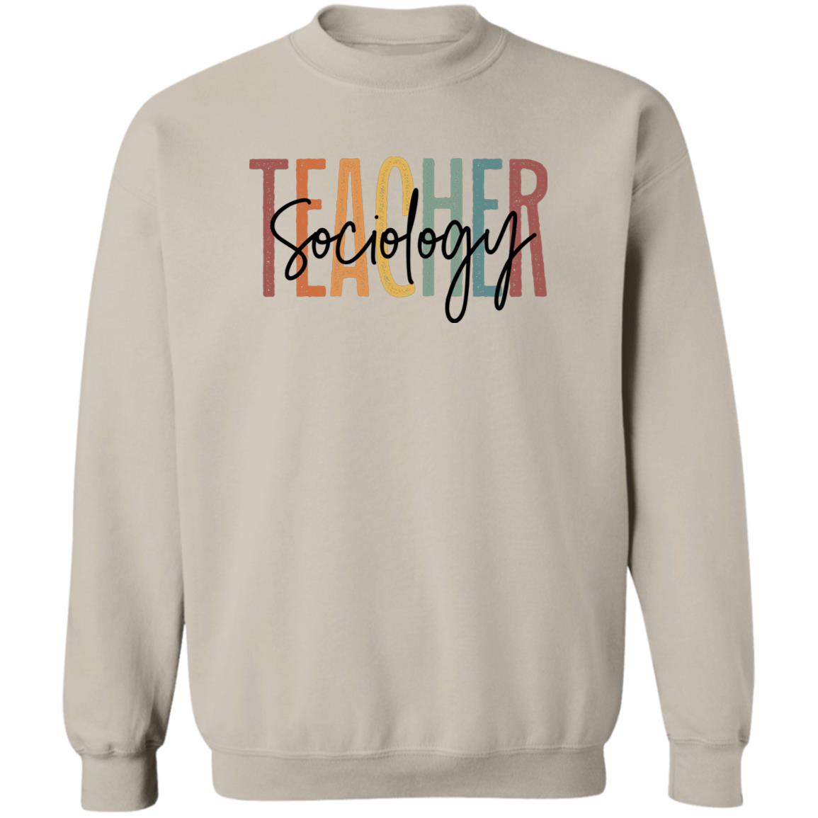 Sociology teacher Sweatshirt Crewneck Unisex Gildan Sand Ash S-2XL-Sand-Family-Gift-Planet