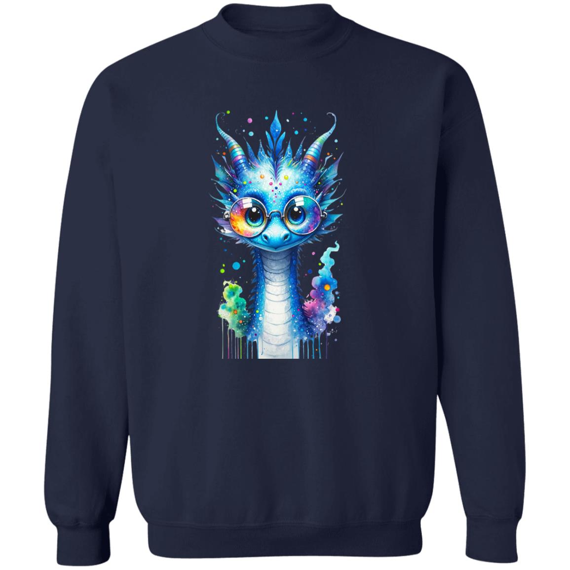 Blue Dragon Color Splash Unisex Sweatshirt 2024 New Year Crewneck-Family-Gift-Planet