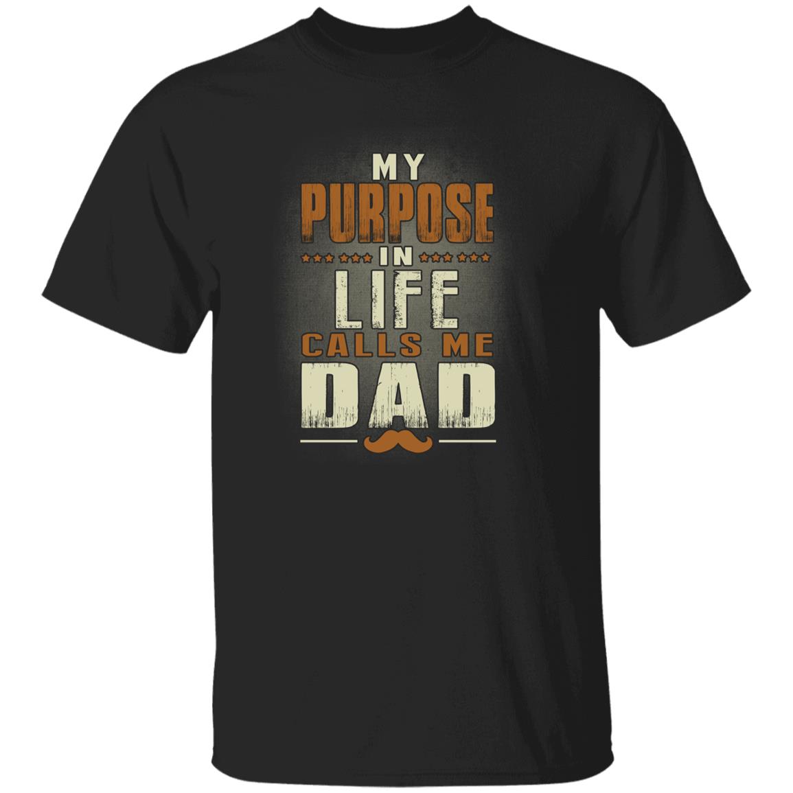 My purpose in life calls me Dad T-shirt gift for dad black dark heather-Black-Family-Gift-Planet