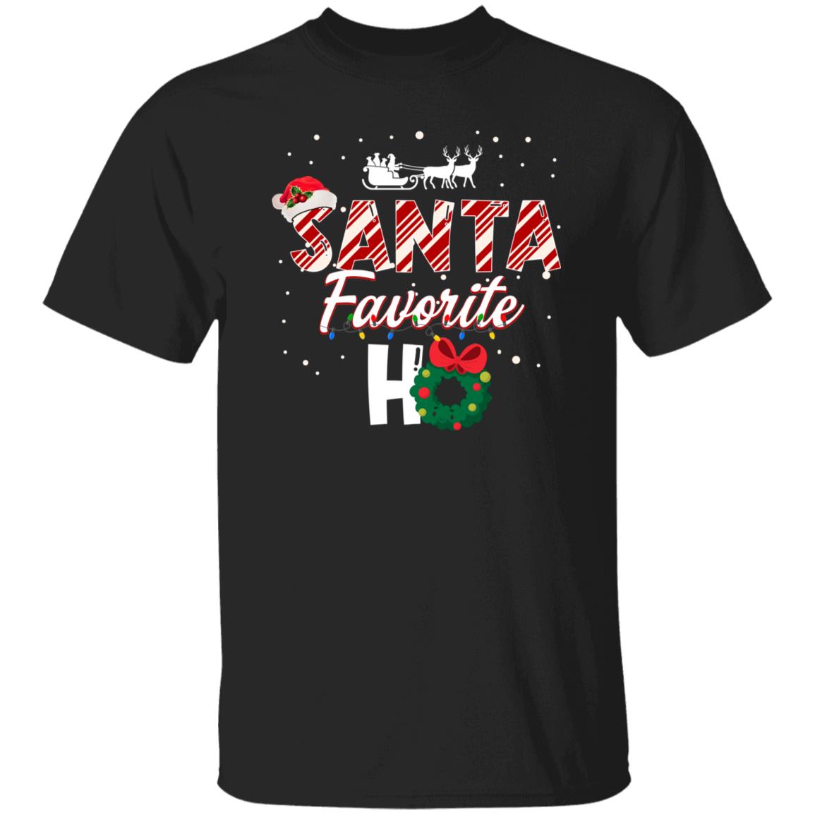Santa Favorite Ho Unisex shirt Holiday tee Black Dark Heather-Family-Gift-Planet