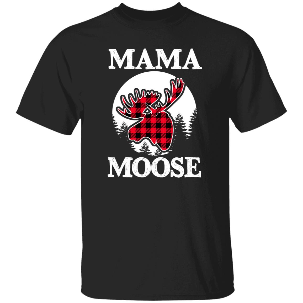 Mama Moose Christmas Unisex Shirt Mom Holiday tee Black Dark Heather-Family-Gift-Planet