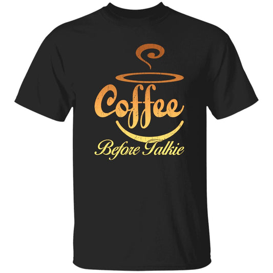 Coffee before talkie Unisex shirt gift cool coffee lover tee black navy dark heather-Black-Family-Gift-Planet