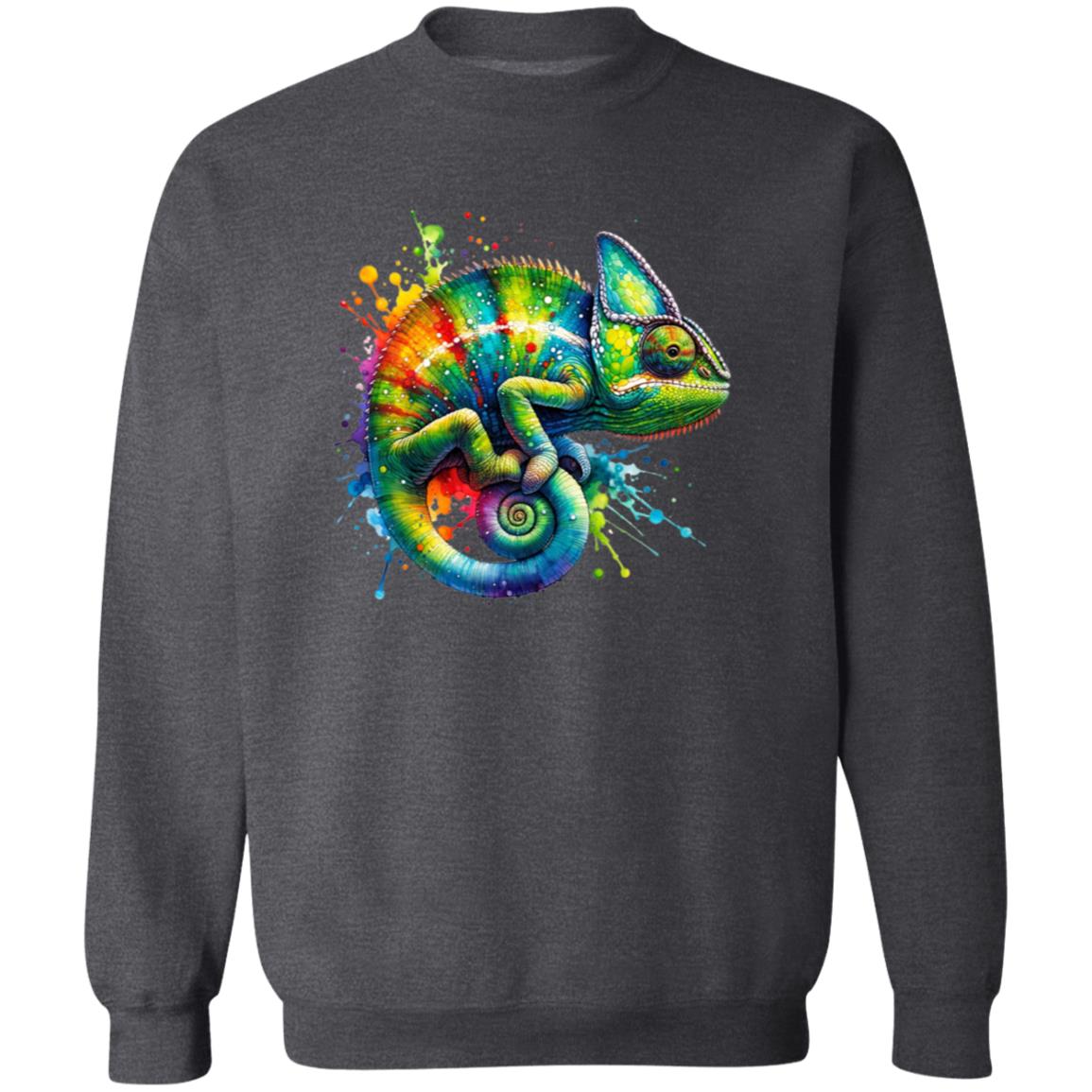 Chameleon Color Splash Unisex Sweatshirt Black Navy Dark Heather-Family-Gift-Planet