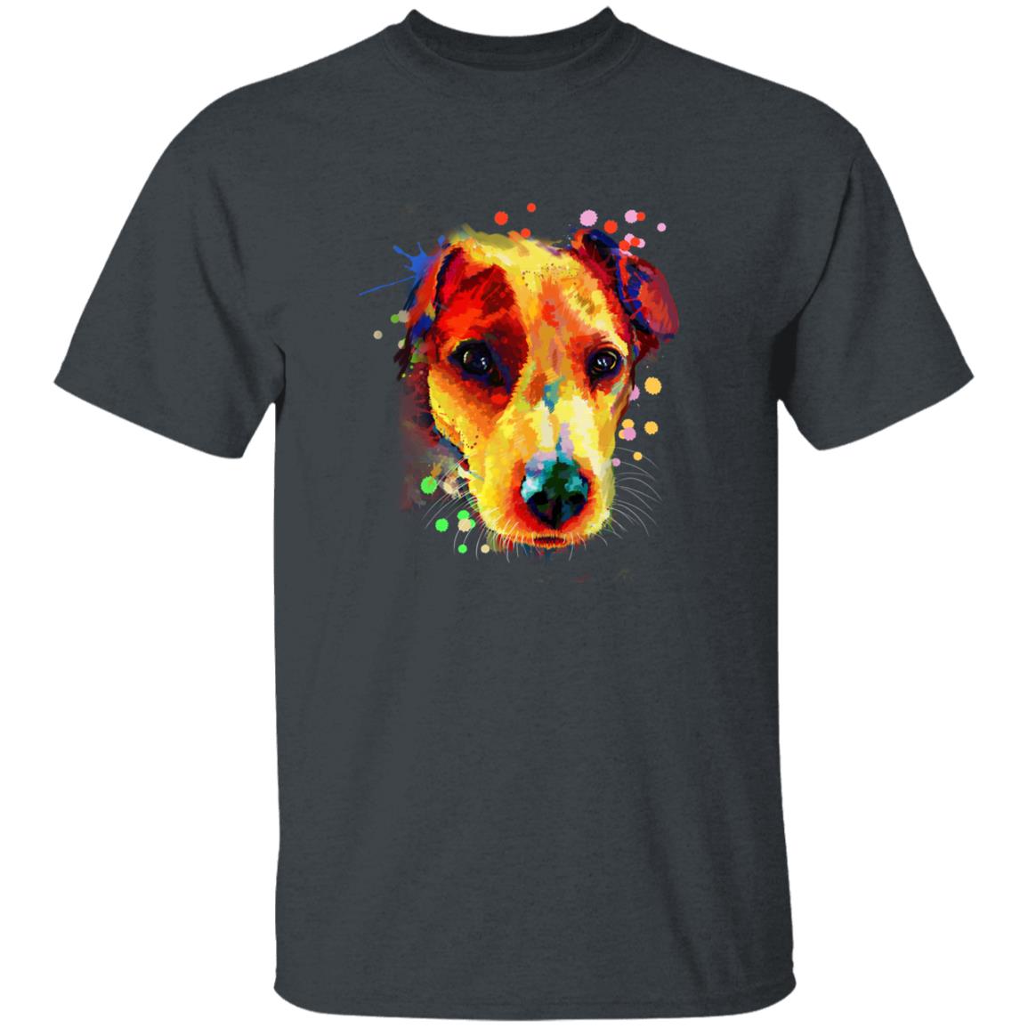 Watercolor Jack Russel dog Unisex shirt S-2XL black navy dark heather-Dark Heather-Family-Gift-Planet