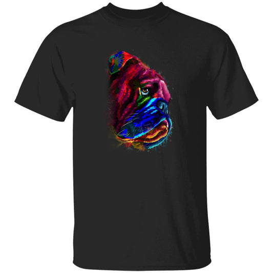 Abstract Bulldog Unisex shirt S-2XL black navy dark heather-Black-Family-Gift-Planet