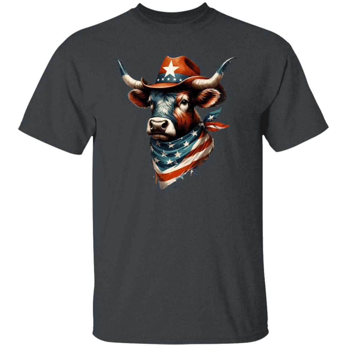 Texas Bull Unisex Tshirt Texas flag American flag patriotic tee Black Navy Dark Heather-Family-Gift-Planet