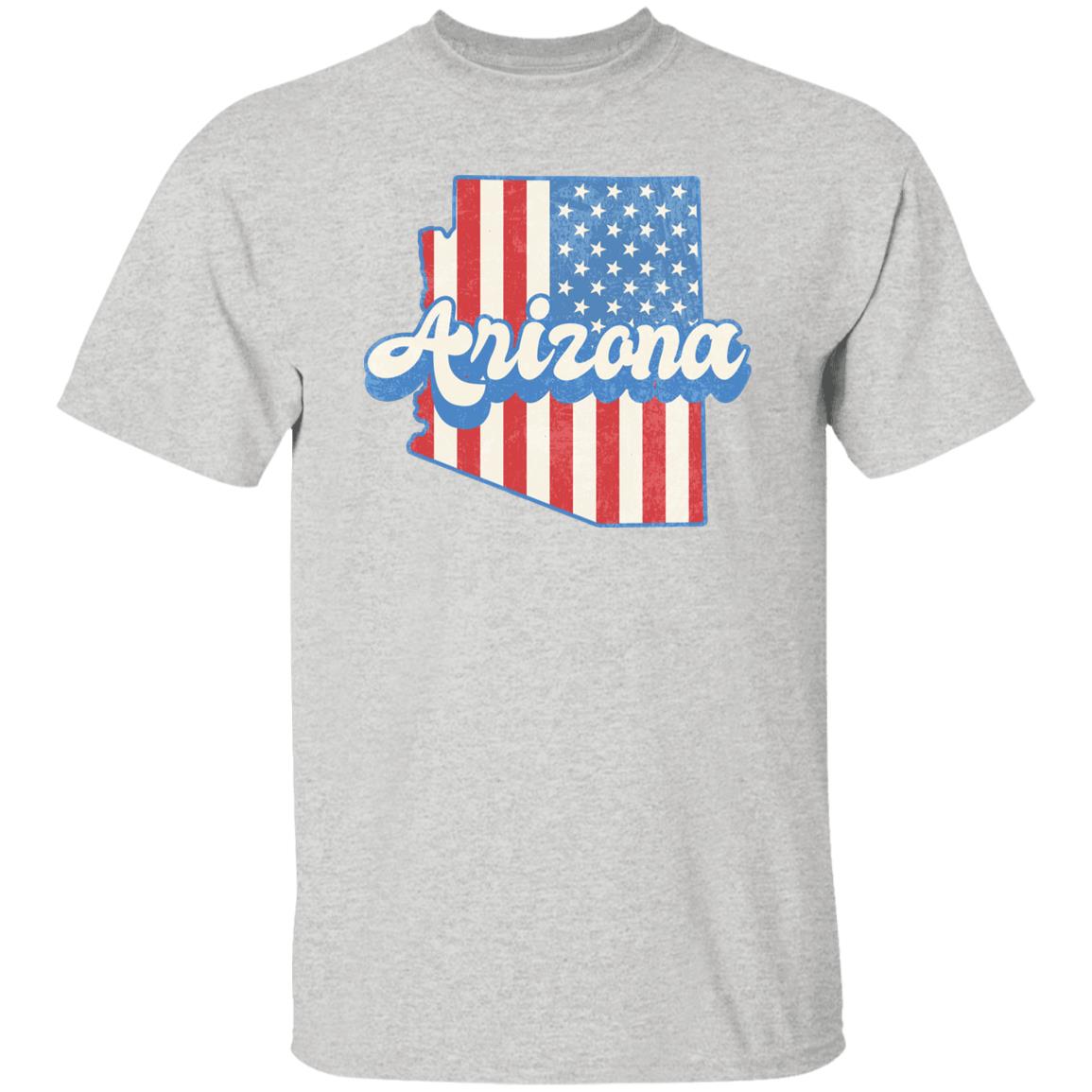 Arizona US flag Unisex T-Shirt American patriotic Arizona state tee White Ash Blue-Ash-Family-Gift-Planet