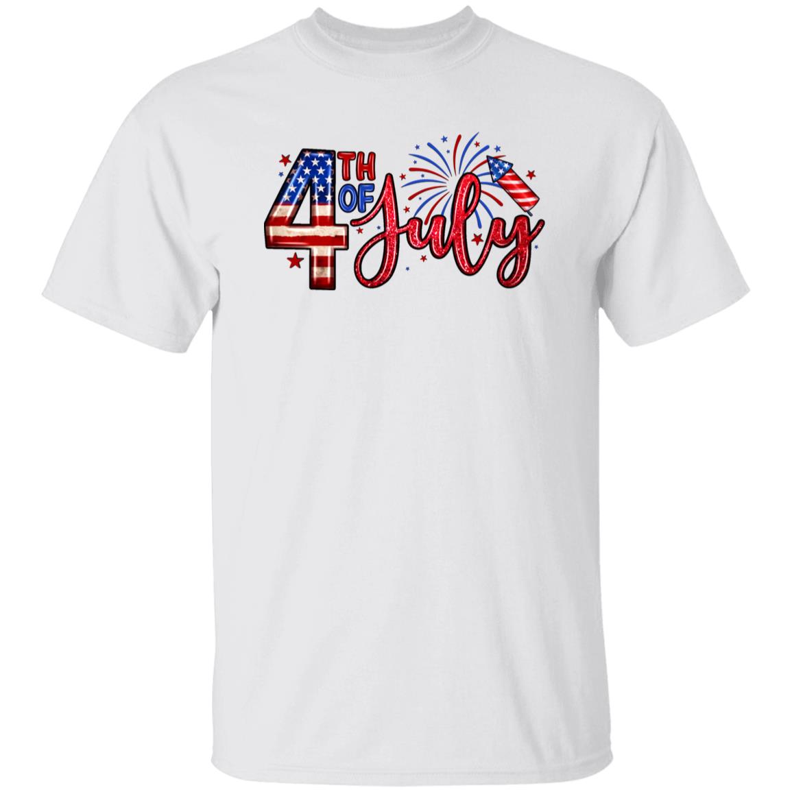 4th of July T-Shirt American flag Fourth of July celebration Unisex tee White Sand Grey-Family-Gift-Planet