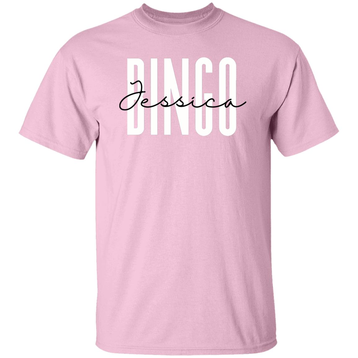 Personalized Bingo Unisex T-shirt Custom name bingo player Sand Blue Pink-Family-Gift-Planet