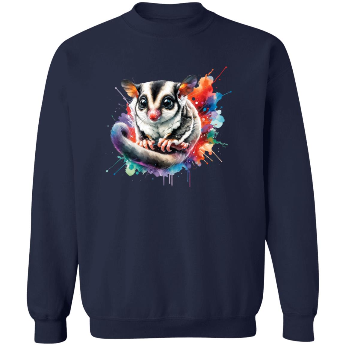 Chinchilla Color Splash Unisex Sweatshirt Black Navy Dark Heather-Family-Gift-Planet