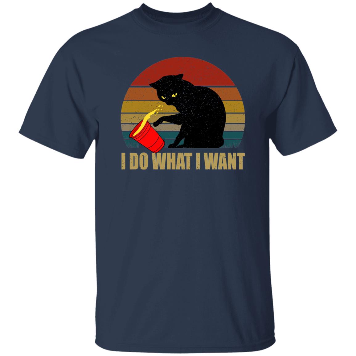 I do what I want T-Shirt gift Retro Sneaky Cat Black cat mom Unisex Tee Black Navy Dark Heather-Family-Gift-Planet