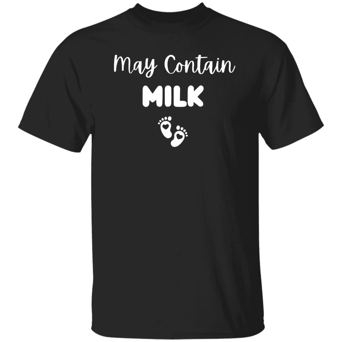 May contain milk Unisex Tshirt New mama baby shower tee Black Dark Heather Navy-Black-Family-Gift-Planet