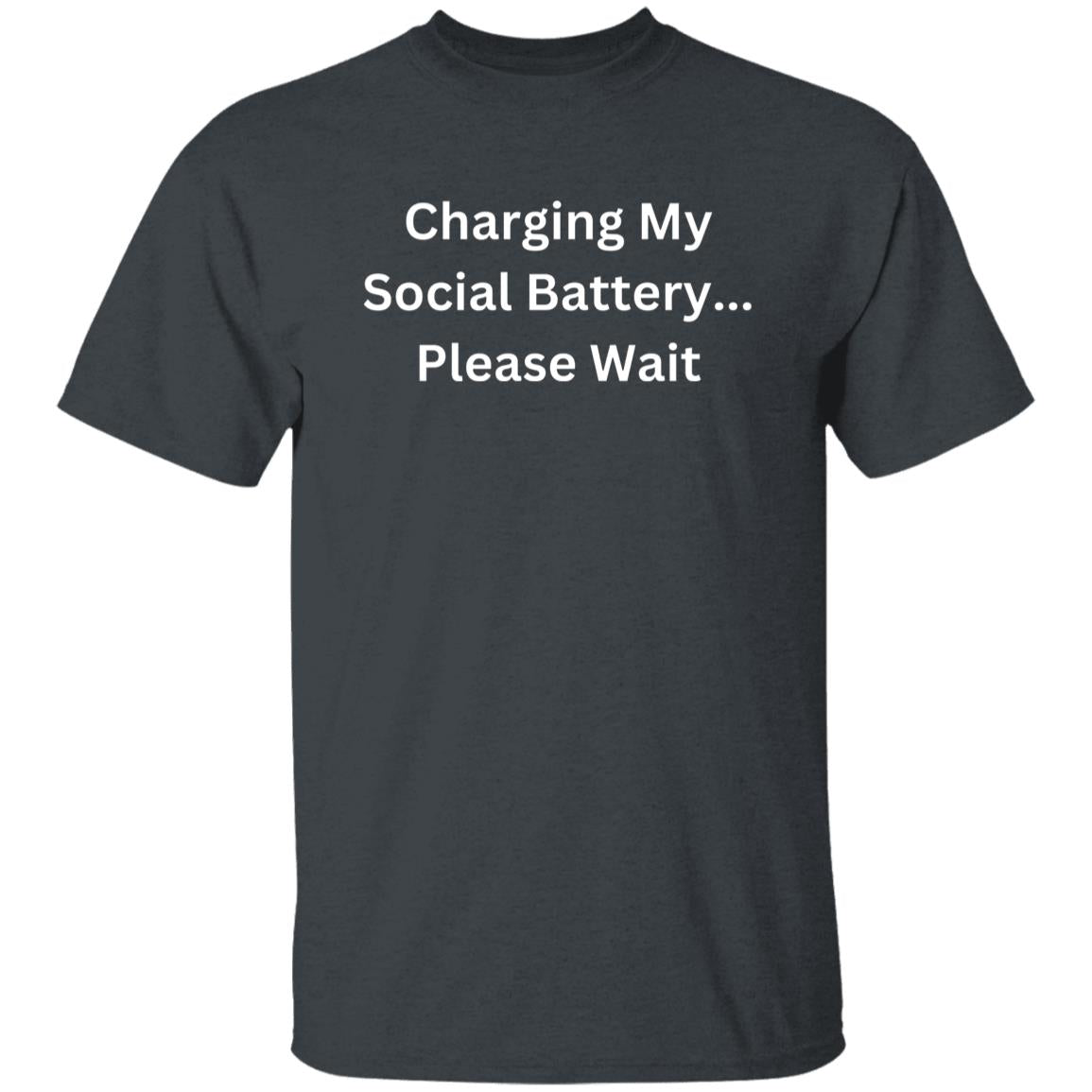 Introvert Unisex Tshirt Charging my social battery Black Dark Heather Navy-Dark Heather-Family-Gift-Planet