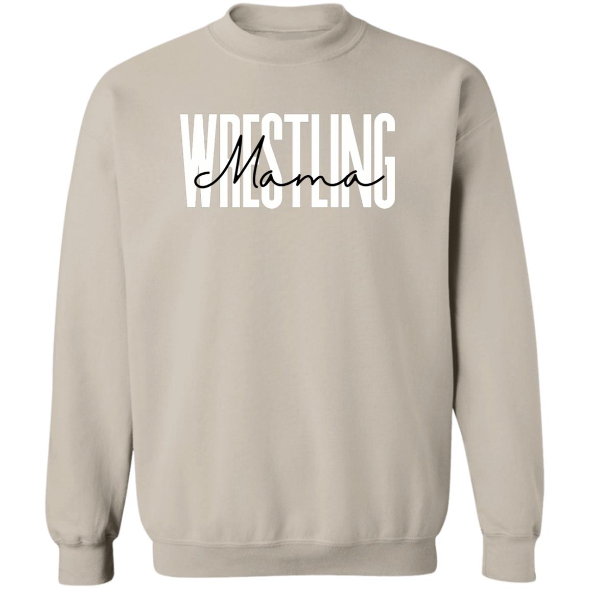 Wrestling mama Unisex Sweatshirt Crewneck Sand S-2XL-Sand-Family-Gift-Planet