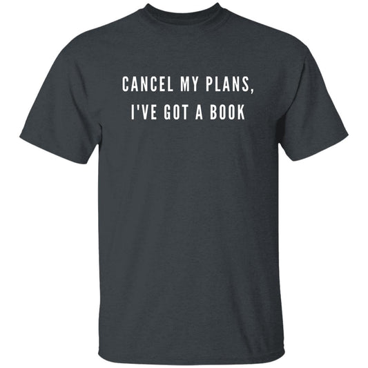 Cancel my plans I've got a book Unisex Tshirt book lover tee Black Dark Heather Navy-Dark Heather-Family-Gift-Planet